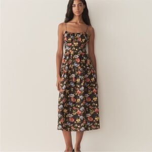 Doen Benoit Dress in Noir Wild Rose
